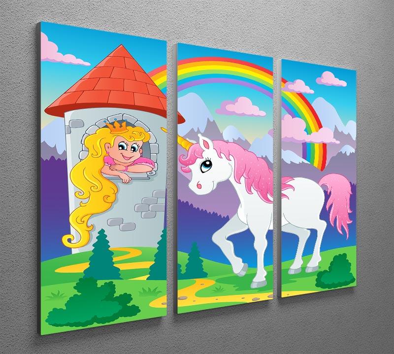 A beautiful 3-panel canvas print featuring a whimsical unicorn theme, perfect for enhancing home decor.