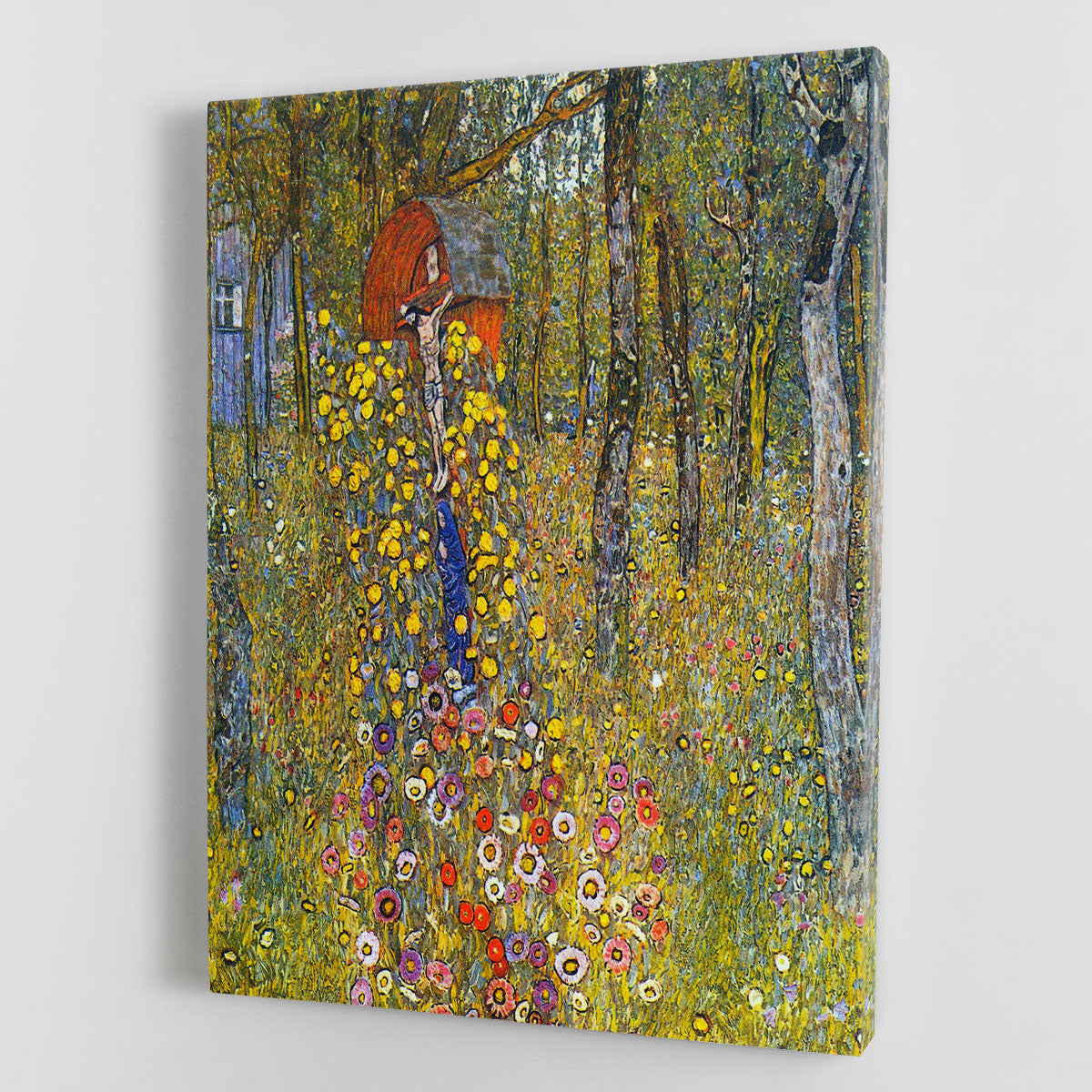 Farmers Garden with Crucifix by Klimt canvas print showcasing vibrant colors and intricate details, perfect for home decor.