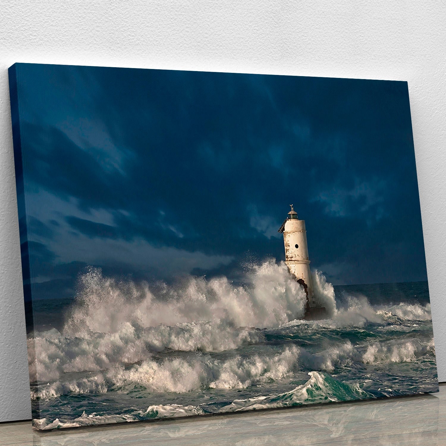Faro Di Mangiabarche Calasetta-Sardegna canvas print showcasing serene coastal scenery.