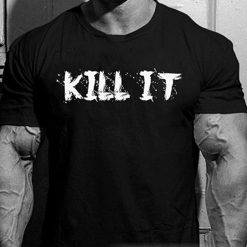 Fashion 2019 Top Tee Mens RICH PIANA Kill It T-Shirt featuring a stylish letter print design in a breathable cotton blend.