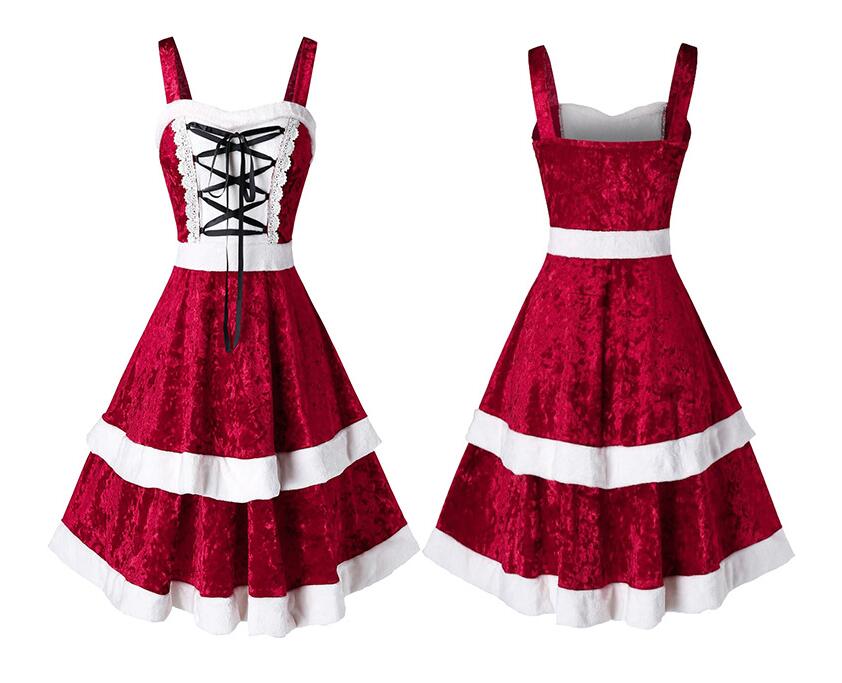 Fashion New Womens Mini Party Casual Sexy Princess Christmas Dress in velour with paisley pattern, spaghetti straps, and A-line silhouette.