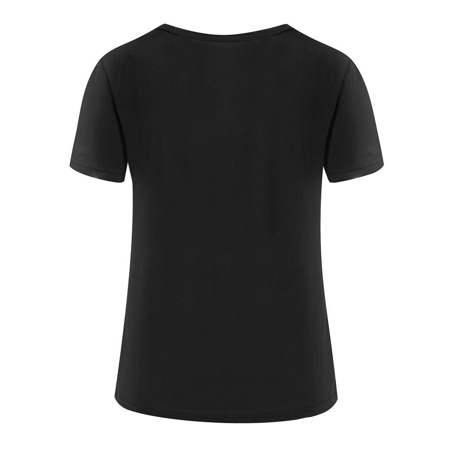 Stylish women's fashion t-shirt featuring a gold VOGUE letter design, available in multiple colors and sizes.