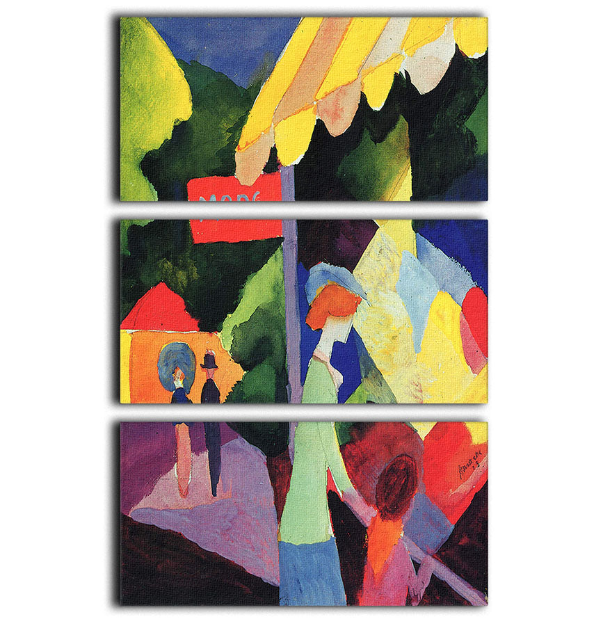 Fashion Window by Macke 3 Split Panel Canvas Print featuring vibrant colors and elegant design, perfect for home decor.