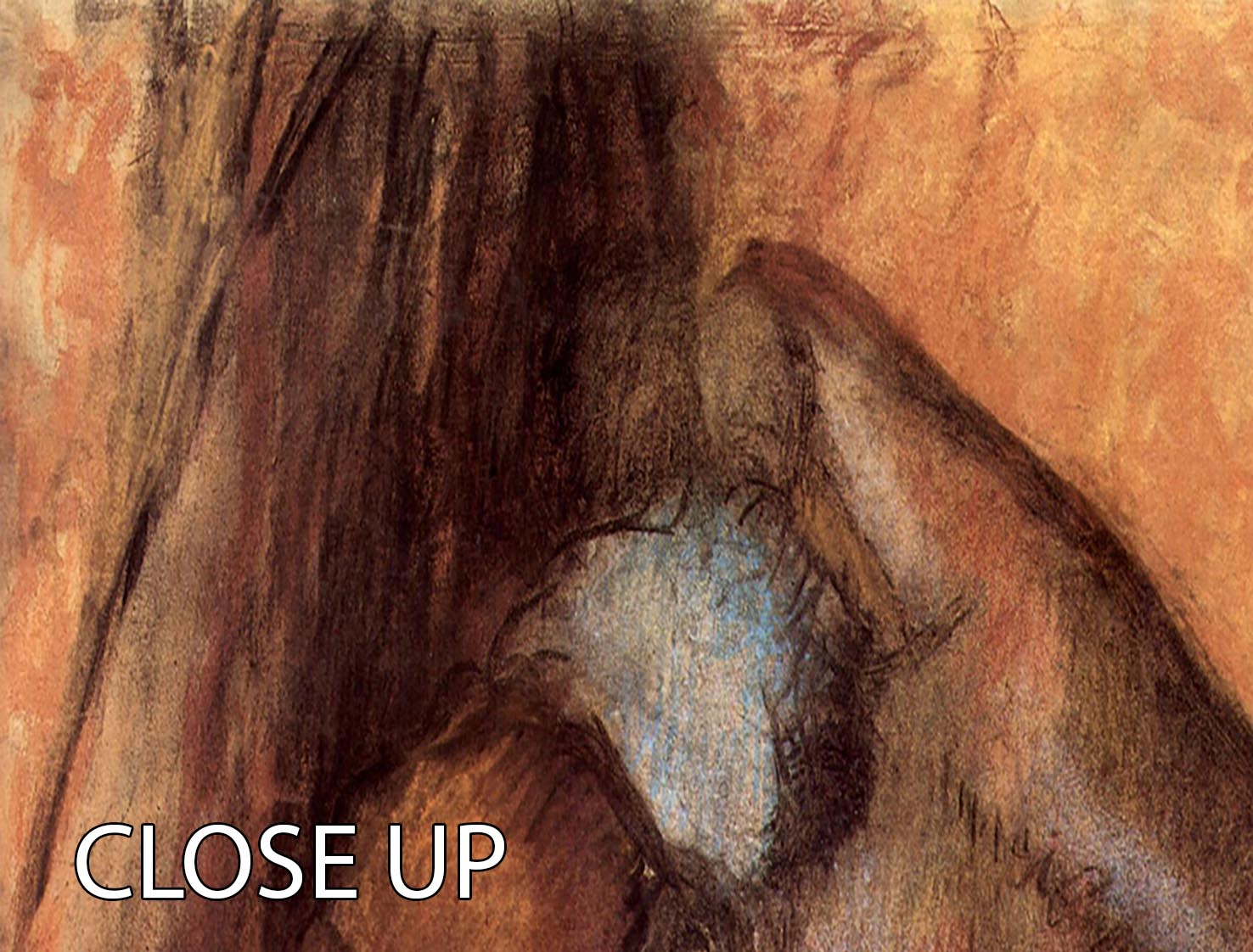 Three-panel canvas print featuring Degas' Female Act with Hairdrying, showcasing elegant art in a modern setting.