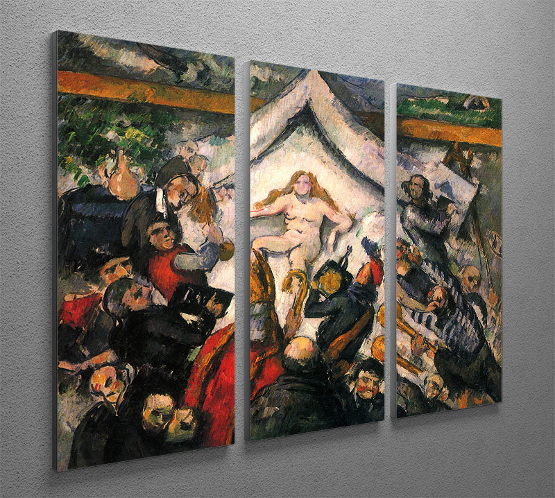 Three-panel canvas print featuring Female by Cezanne, showcasing vibrant colors and intricate details, perfect for home decor.
