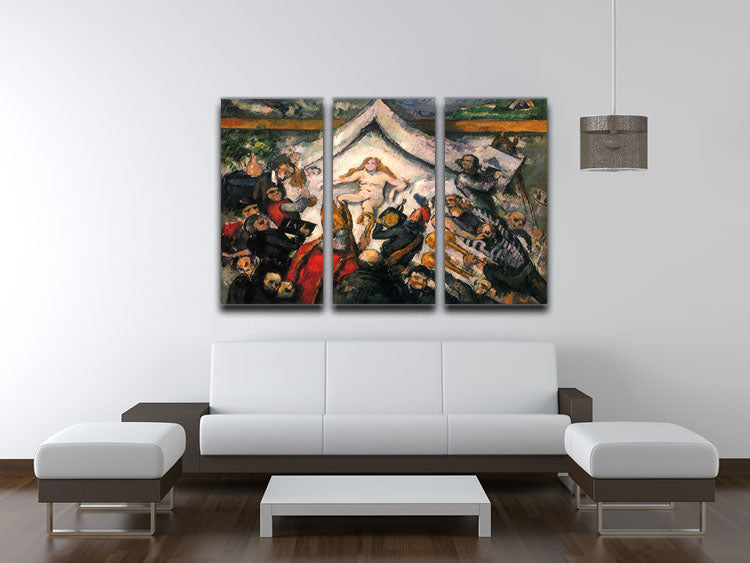 Three-panel canvas print featuring Female by Cezanne, showcasing vibrant colors and intricate details, perfect for home decor.
