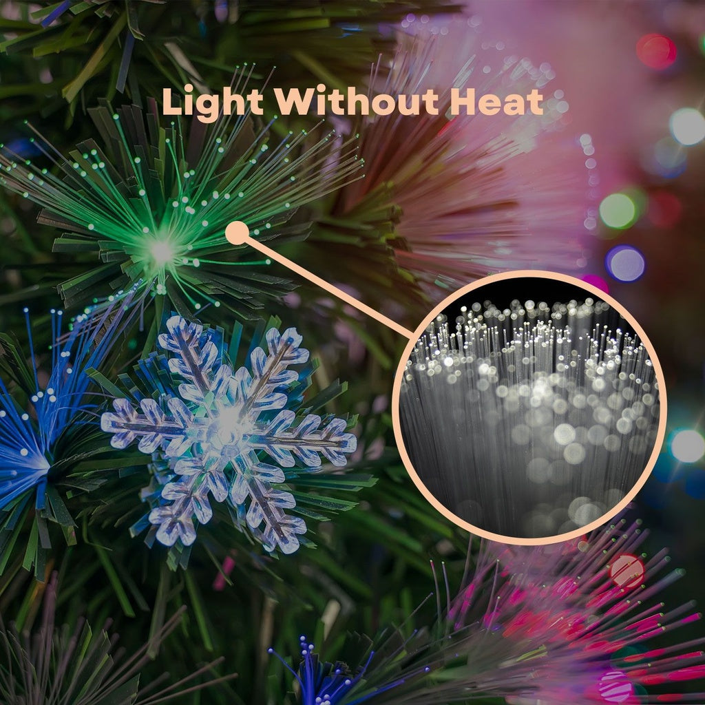 Festiss 2.1m Fiber Optic Artificial Christmas Tree with lush foliage and glowing lights, perfect for holiday decorations.
