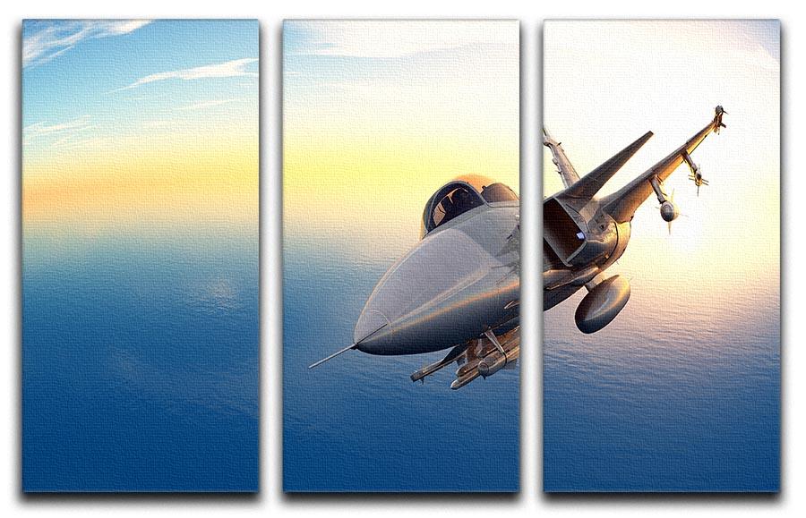 Fighter 2 3 Split Panel Canvas Print showcasing a captivating design across three panels, perfect for home or office decor.