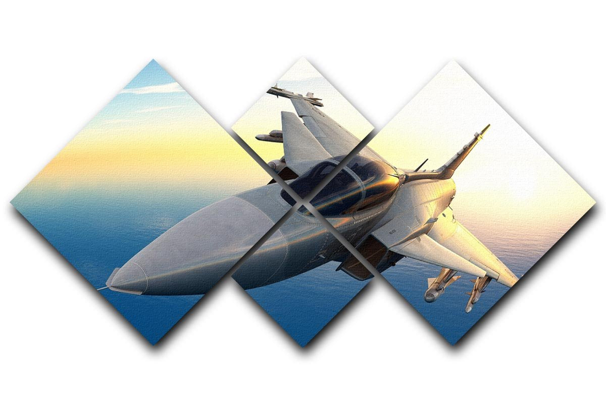 Fighter 4 Square Multi Panel Canvas artwork featuring four equal square sections, showcasing vibrant colors and a cohesive design.