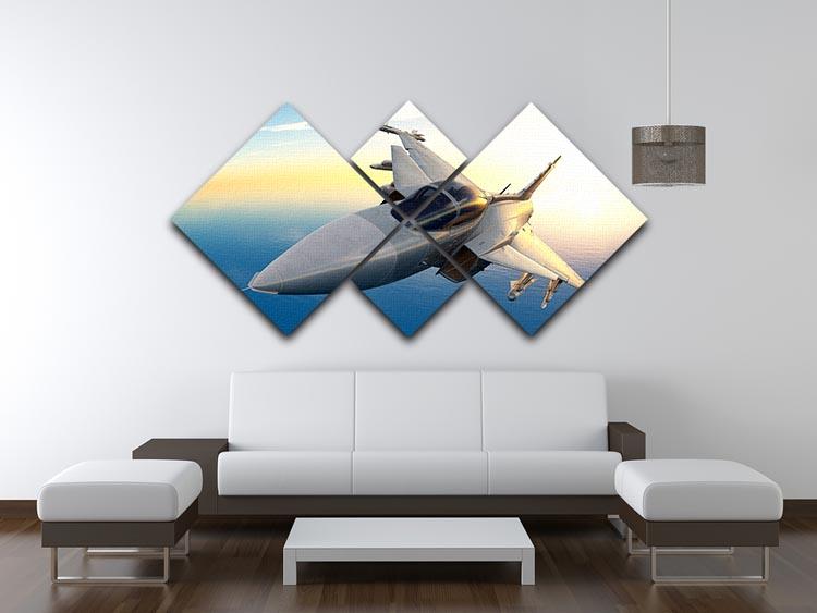 Fighter 4 Square Multi Panel Canvas artwork featuring four equal square sections, showcasing vibrant colors and a cohesive design.