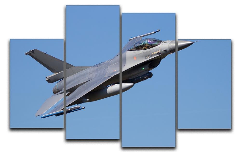Fighter jet flyby artwork displayed as a 4-split canvas, showcasing dynamic aviation imagery.