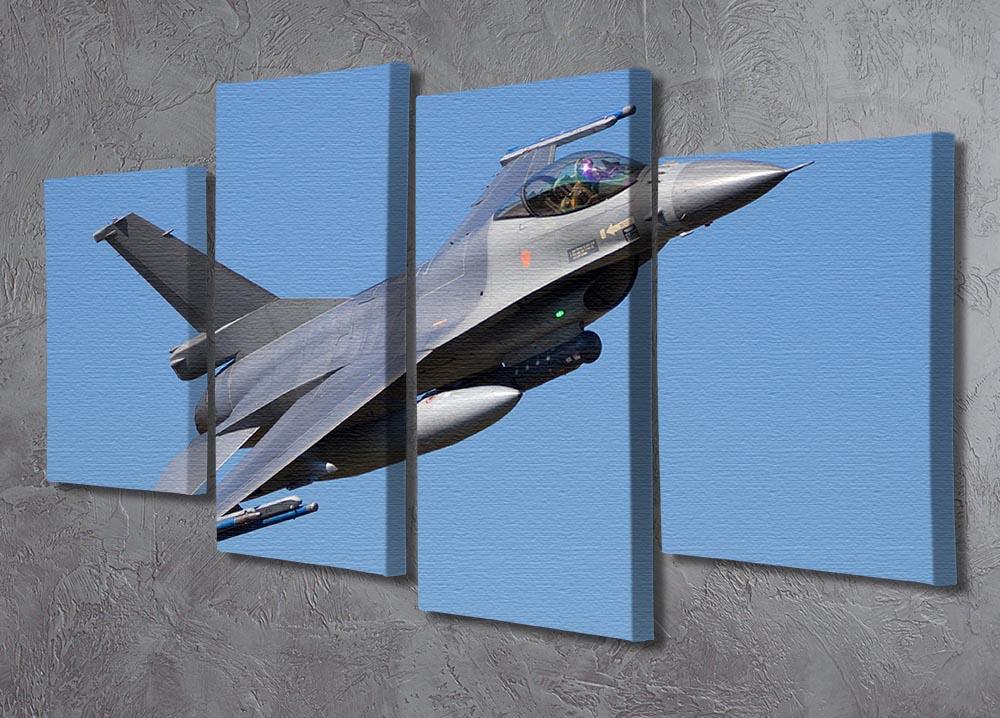 Fighter jet flyby artwork displayed as a 4-split canvas, showcasing dynamic aviation imagery.