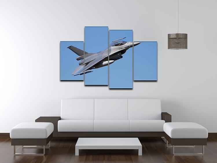 Fighter jet flyby artwork displayed as a 4-split canvas, showcasing dynamic aviation imagery.