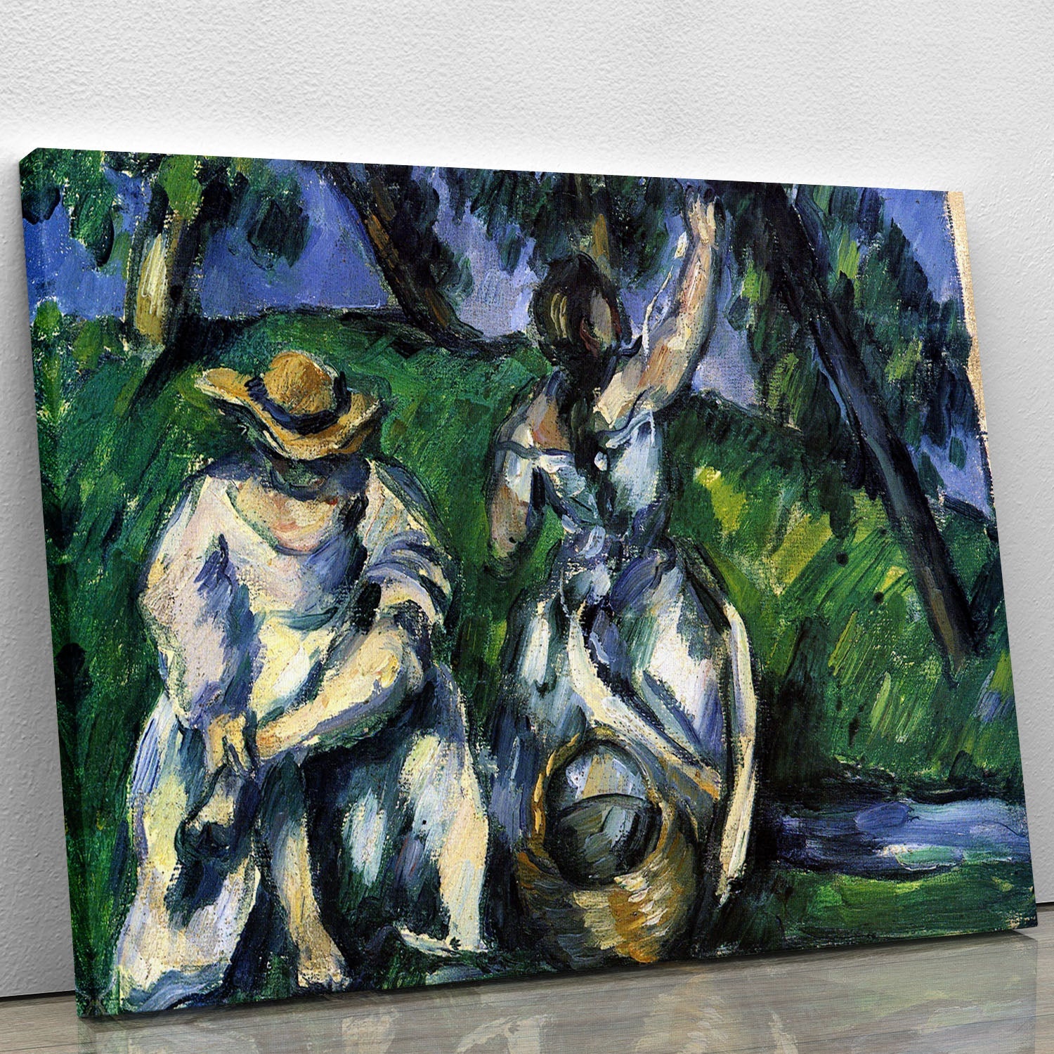 Figures by Cezanne canvas print showcasing vibrant colors and unique brush strokes, perfect for home decor.