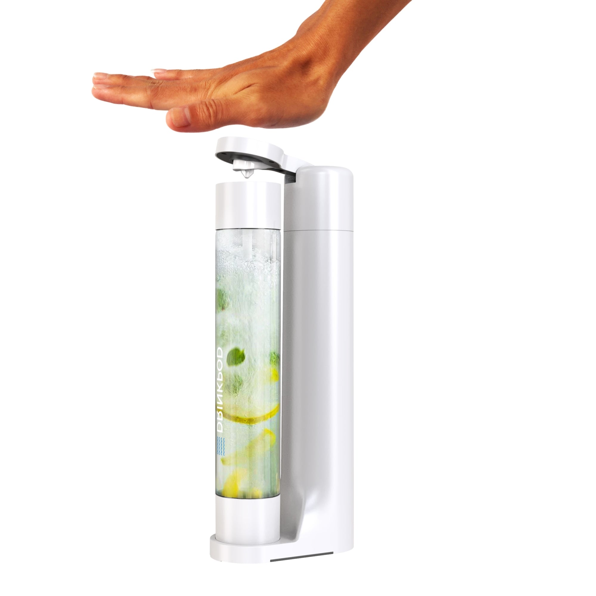 FIZZPod Soda Machine with two CO₂ cylinders and accessories for making sparkling water and beverages.