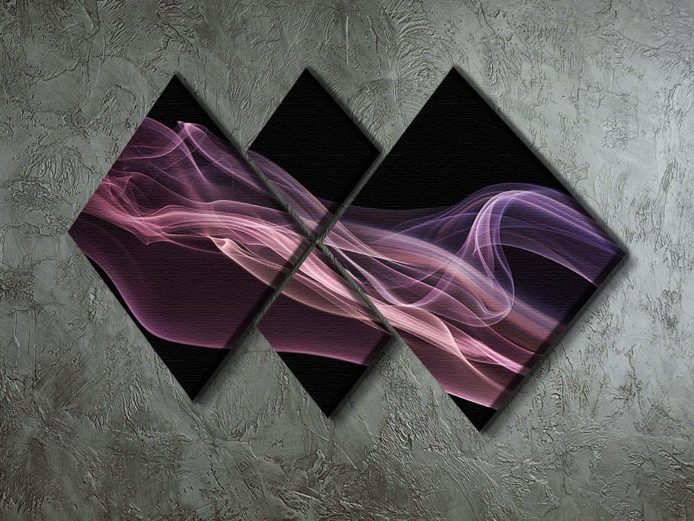 Floating Purple In Pink 4 Square Multi Panel Canvas artwork featuring vibrant purple and pink colors in a modern design.