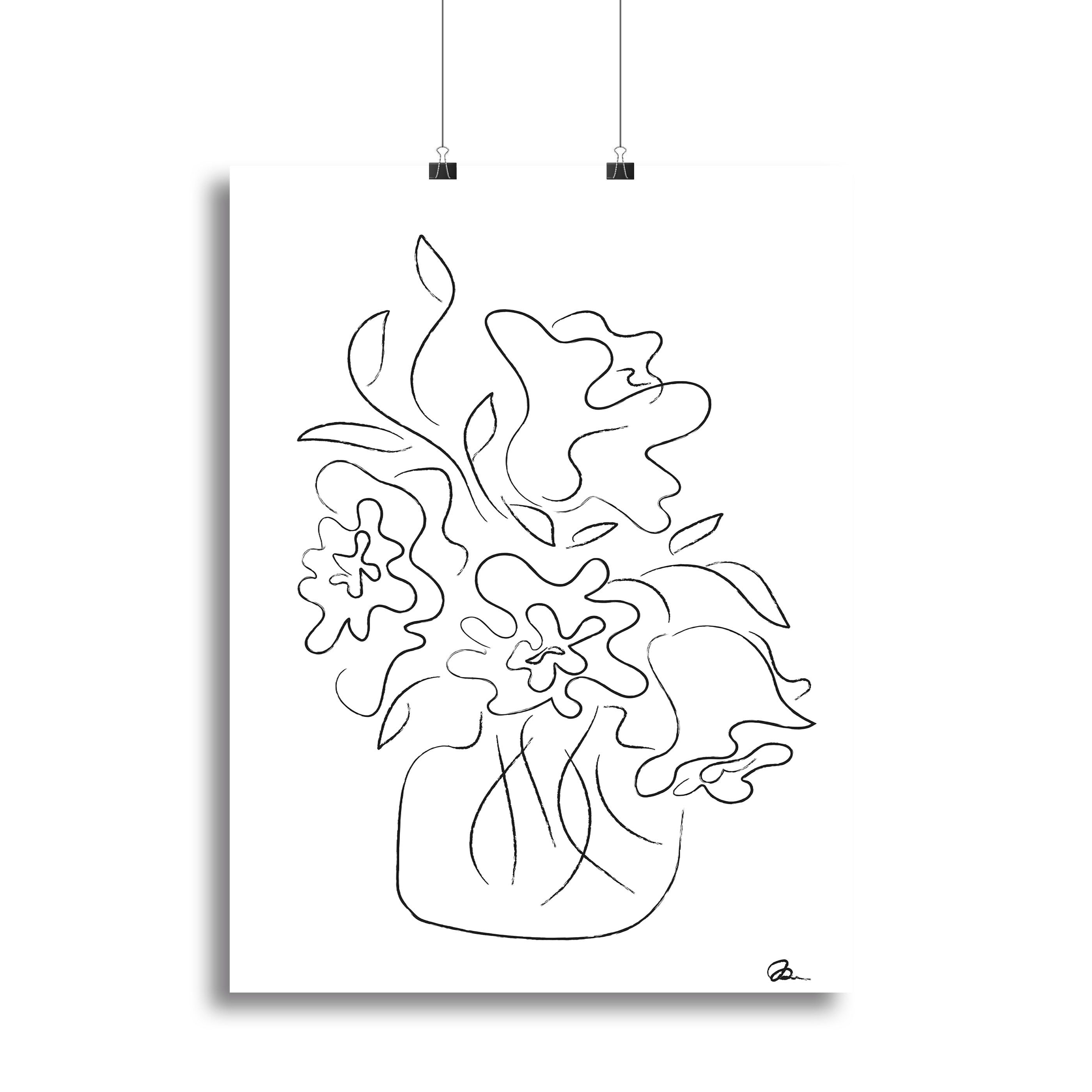 A beautiful white canvas print featuring a vibrant flower bouquet, perfect for home decor.