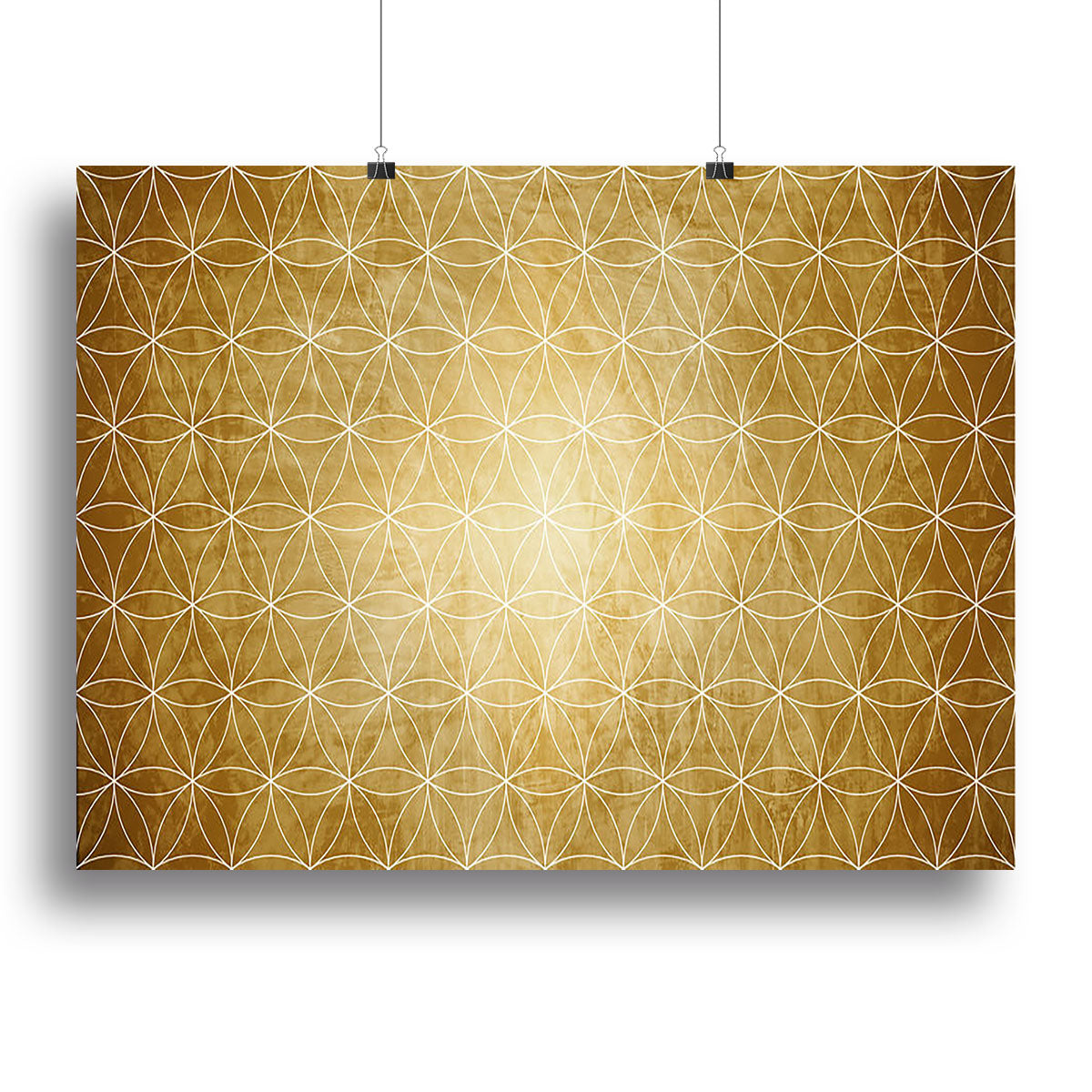 A vibrant Flower Geometry Canvas Print featuring floral patterns intertwined with geometric shapes, perfect for modern decor.