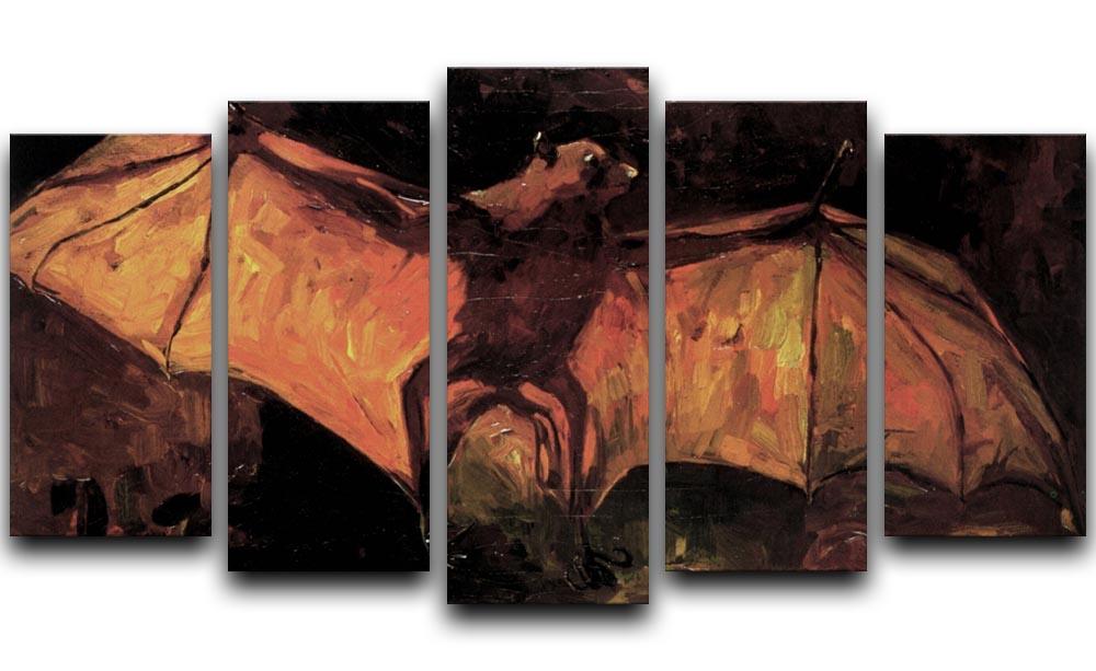A stunning 5 split panel canvas artwork featuring Van Gogh's Flying Fox, showcasing vibrant colors and dynamic design.
