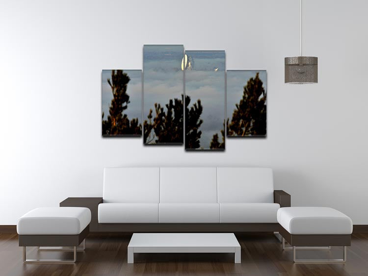 Fog at Jodrell Bank 4 Split Panel Canvas artwork featuring serene landscapes divided into four panels.