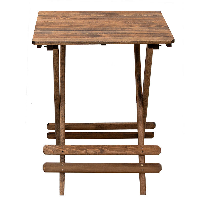 Foldable Table JANET made of beech wood in walnut color, dimensions 60x60x75cm, ideal for garden and balcony use.