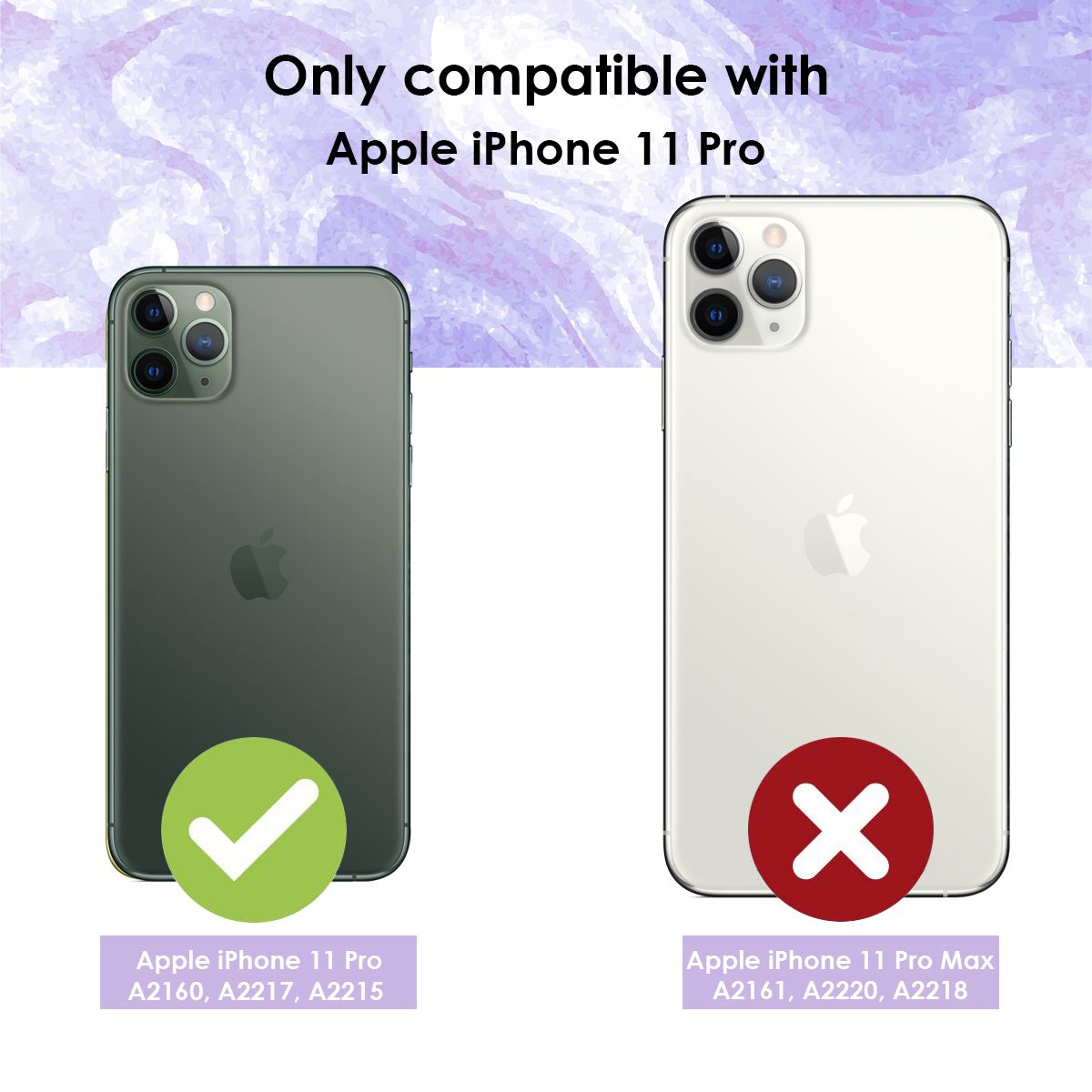 iCoverLover black genuine leather wallet case for iPhone 11 Pro with card slots and magnetic closure.