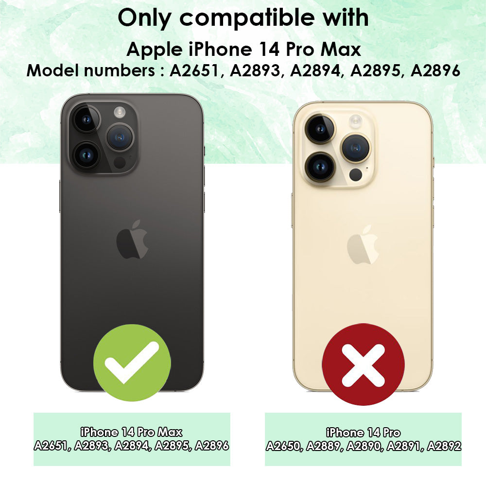 iCoverLover Shockproof Clear Case for iPhone 14 Pro Max, showcasing its transparent design and protective features.