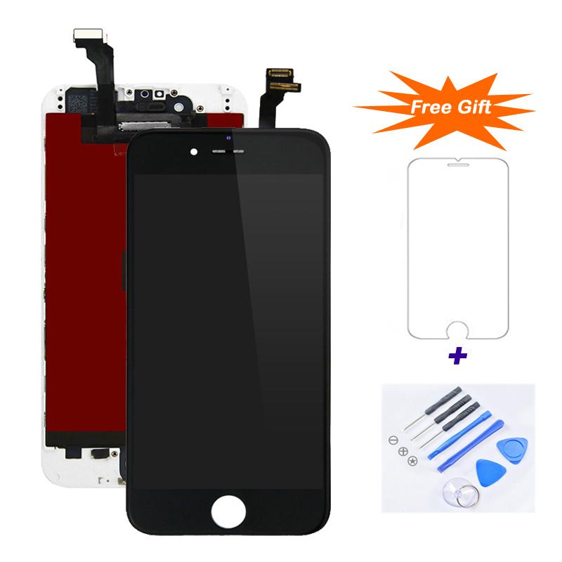 High-quality LCD touch screen display digitizer assembly replacement for iPhone 6 Plus in black and white colors.