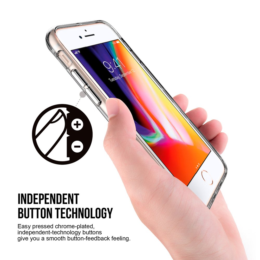 iCoverLover Clear Cover Case for iPhone 8 Plus, 7 Plus, 6S Plus, and 6 Plus, showcasing its transparent design and lightweight build.