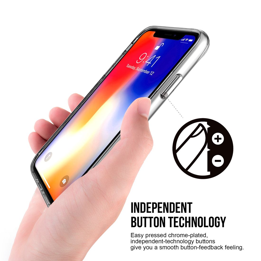 iCoverLover Shockproof Clear Case for iPhone XR, showcasing its slim design and transparent finish.