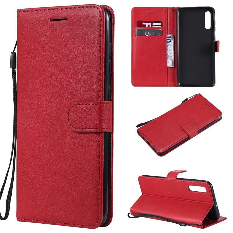 Samsung Galaxy A70 flip cover wallet case in various colors, showcasing its stylish design and card slot feature.