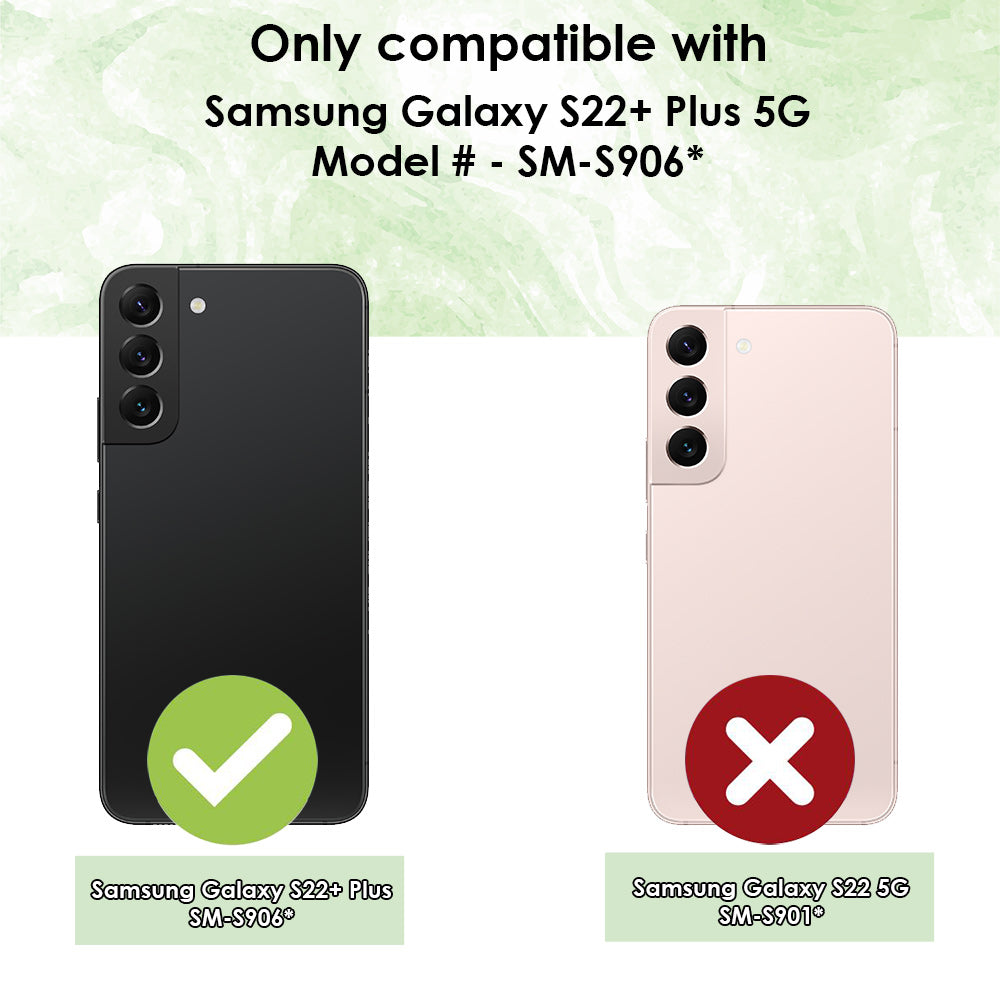 iCoverLover Genuine Leather Wallet Case for Samsung Galaxy S22+ Plus, featuring card slots and a kickstand in a sleek design.