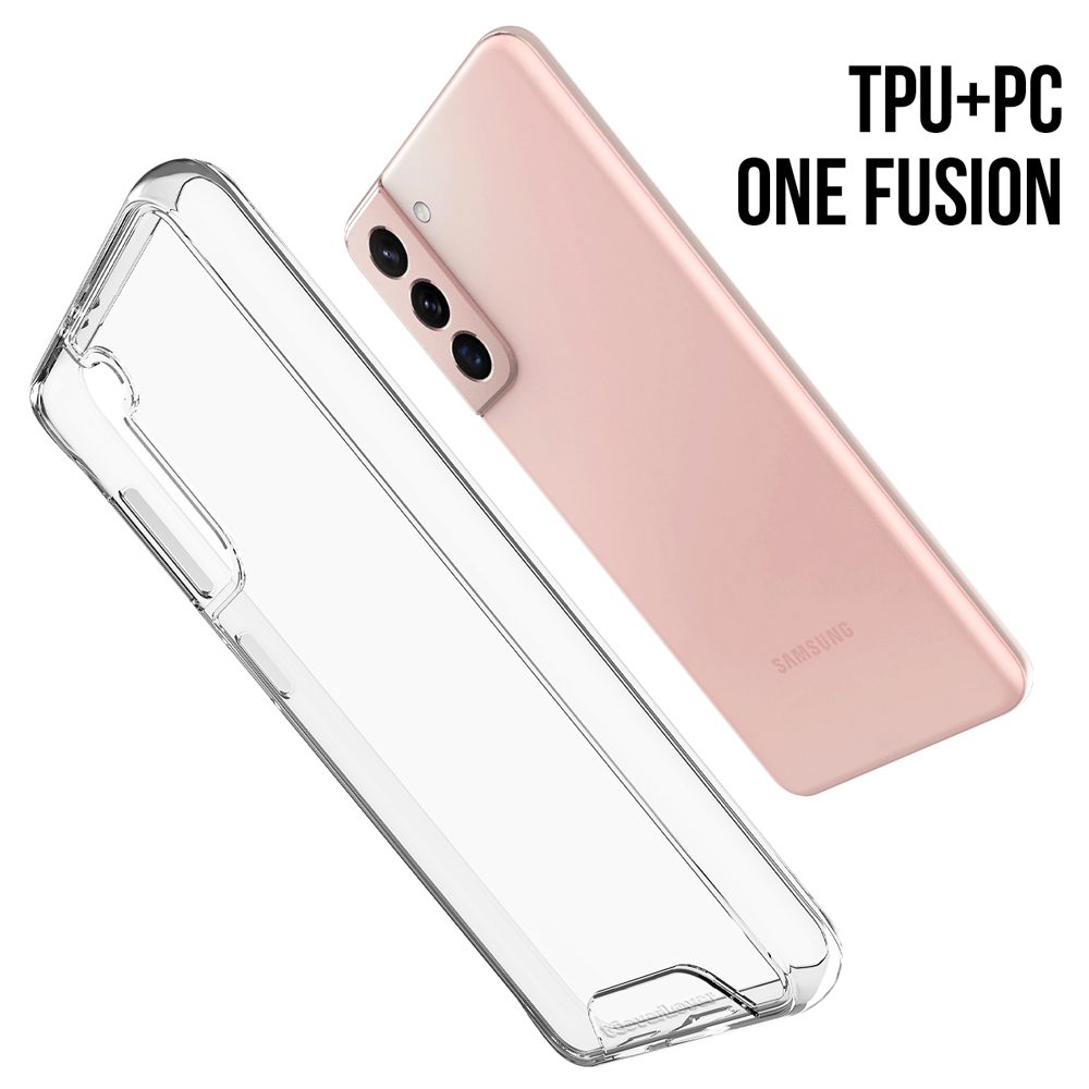 iCoverLover Shockproof Clear Case for Samsung Galaxy S21, showcasing its transparent design and protective features.