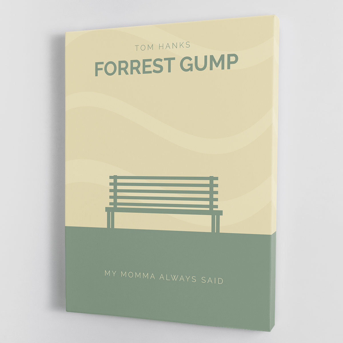 Forrest Gump Minimal Movie Canvas Print featuring iconic imagery in a stylish minimalist design.