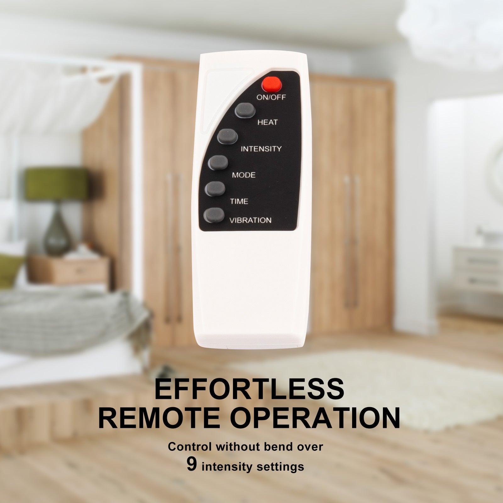 Forever Beauty Red Foot Massager featuring air compression, Shiatsu heat, and remote control for ultimate relaxation.