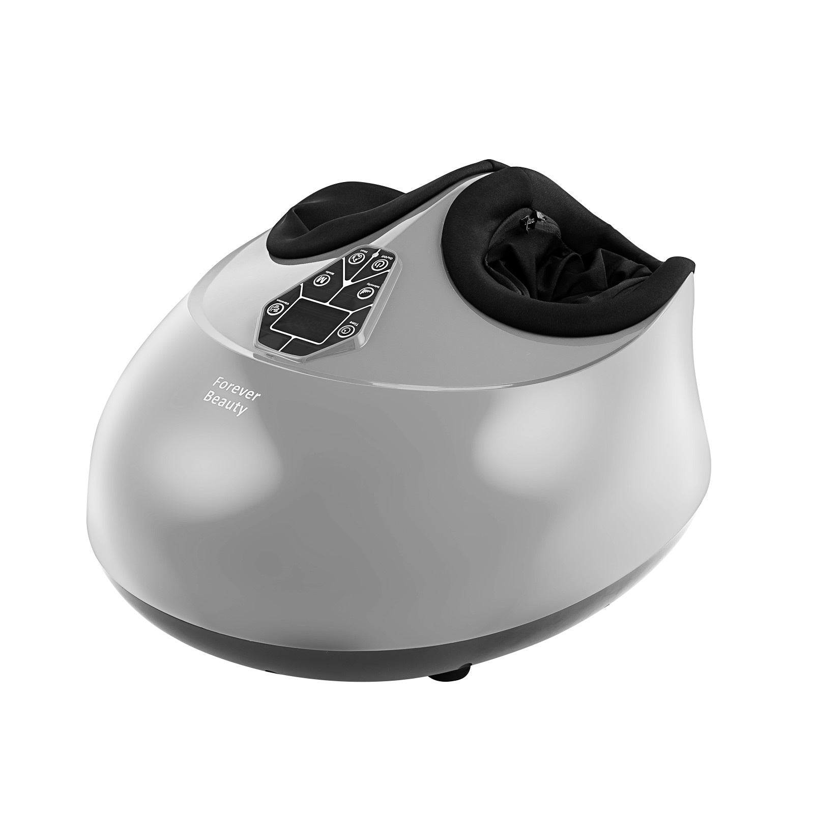 Forever Beauty Silver Foot Massager with air compression and shiatsu heat features, designed for ultimate foot relaxation.