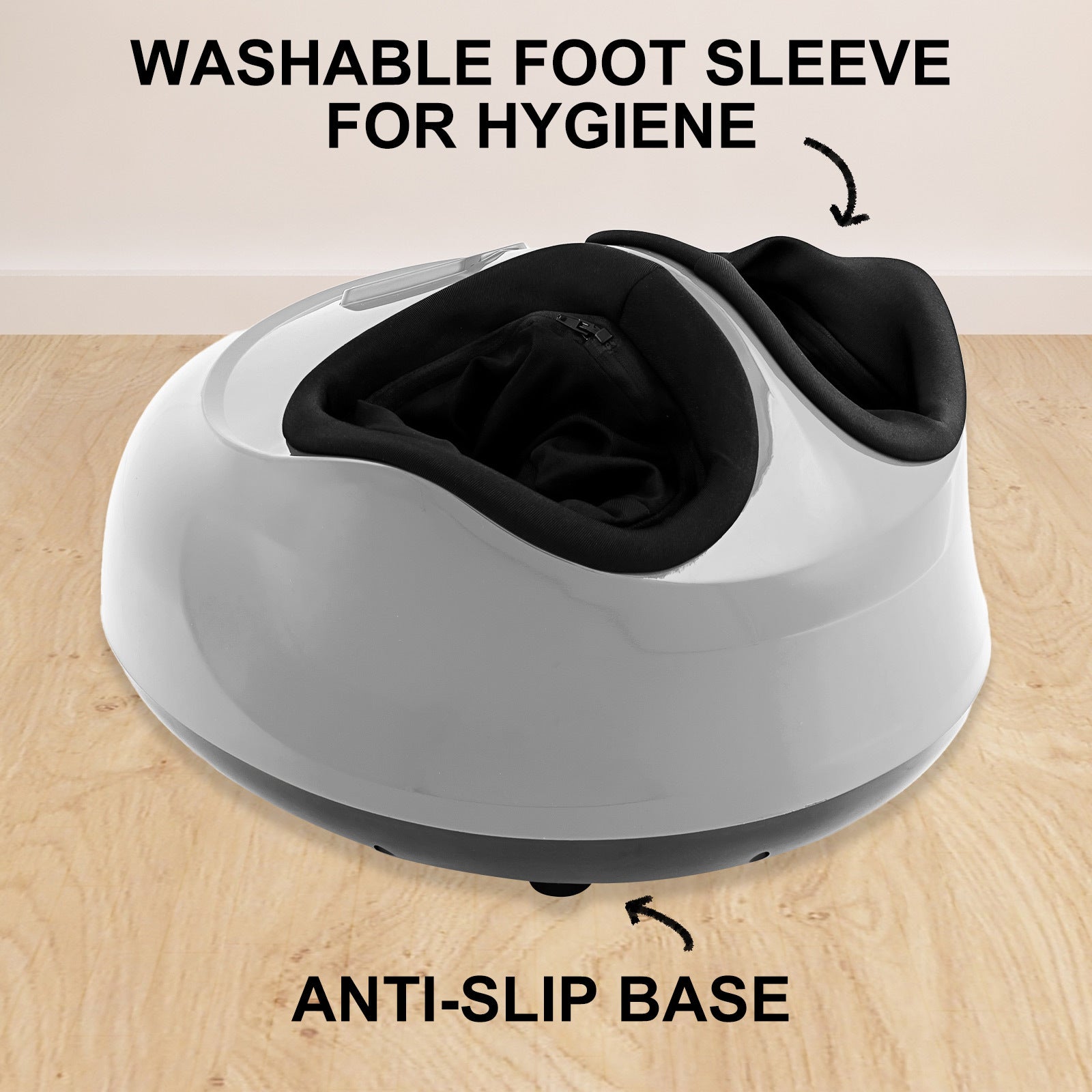 Forever Beauty Silver Foot Massager with air compression and shiatsu heat features, designed for ultimate foot relaxation.