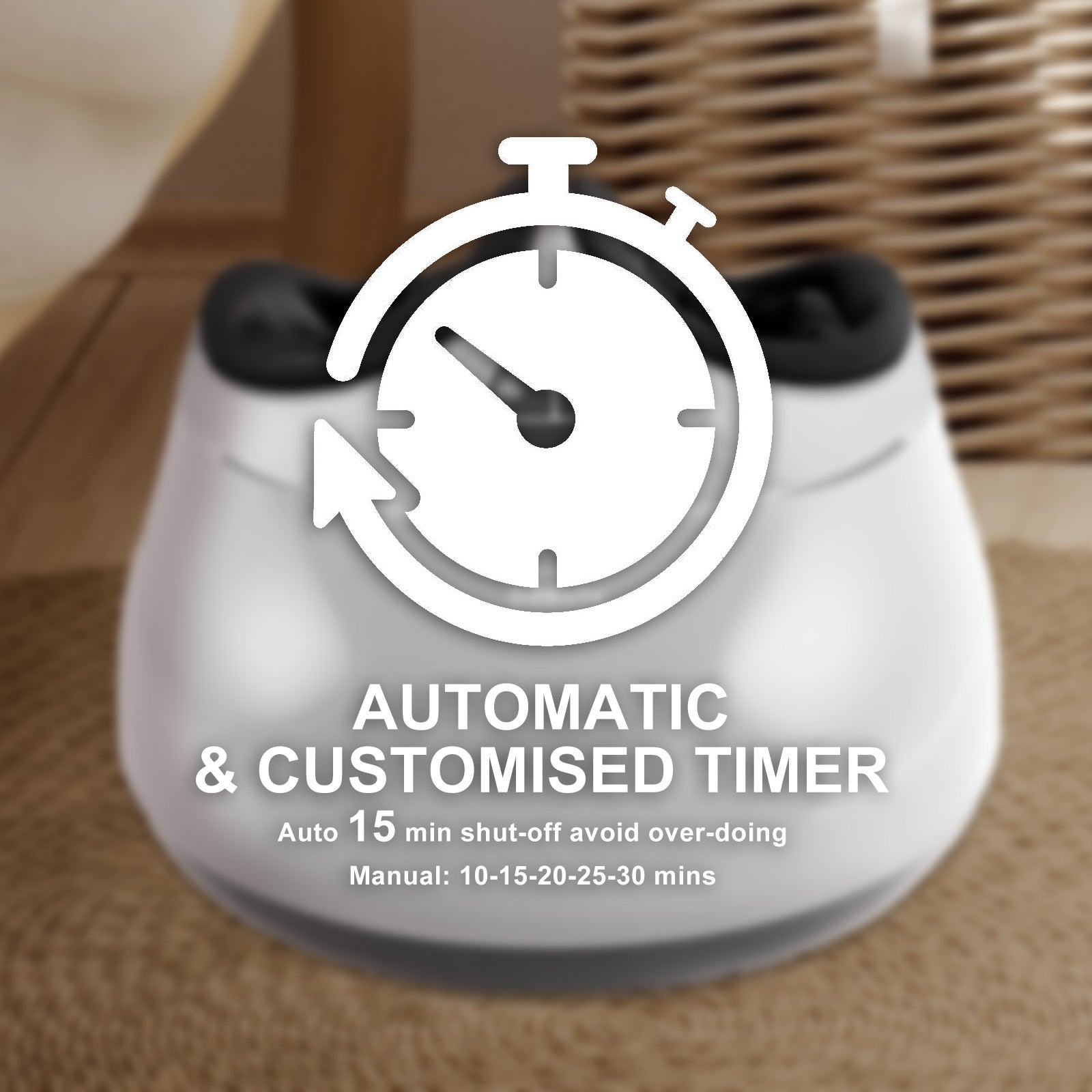 Forever Beauty Silver Foot Massager with air compression and shiatsu heat features, designed for ultimate foot relaxation.