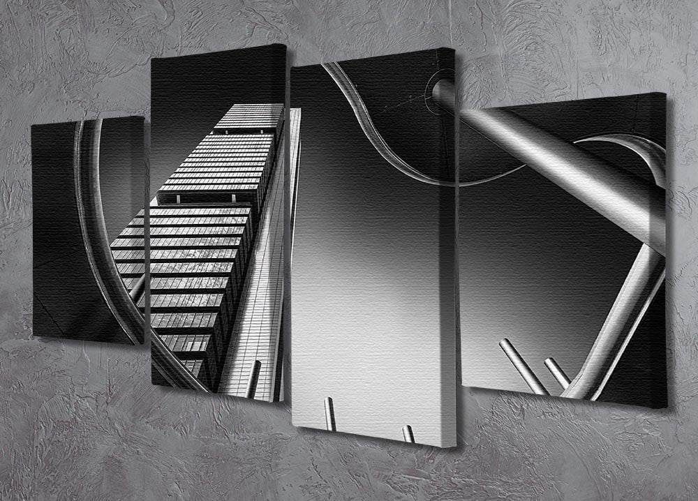 Foster Tower 4 Split Panel Canvas artwork featuring a dynamic design divided into four equal sections, perfect for modern decor.