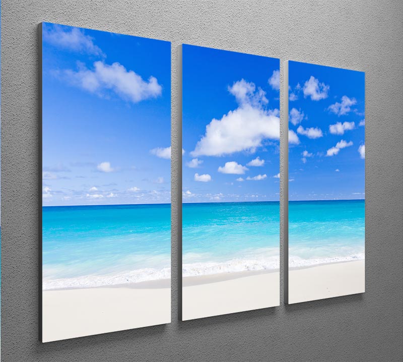 Foul Bay Barbados 3 Split Panel Canvas Print showcasing vibrant beach scenery in three panels.