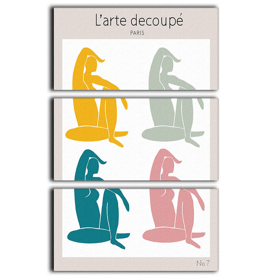 A beautiful 3-panel canvas print featuring four figures, showcasing vibrant colors and intricate details, perfect for home decor.