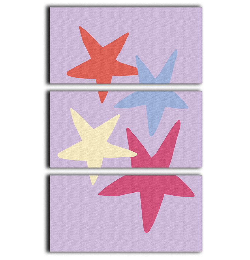 Three-panel canvas print featuring a stunning four stars design, perfect for modern decor.