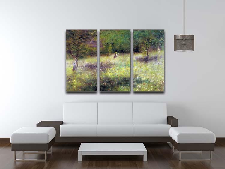 Frahling in Chatou by Renoir 3-panel canvas print showcasing vibrant colors and elegant design, perfect for home decor.