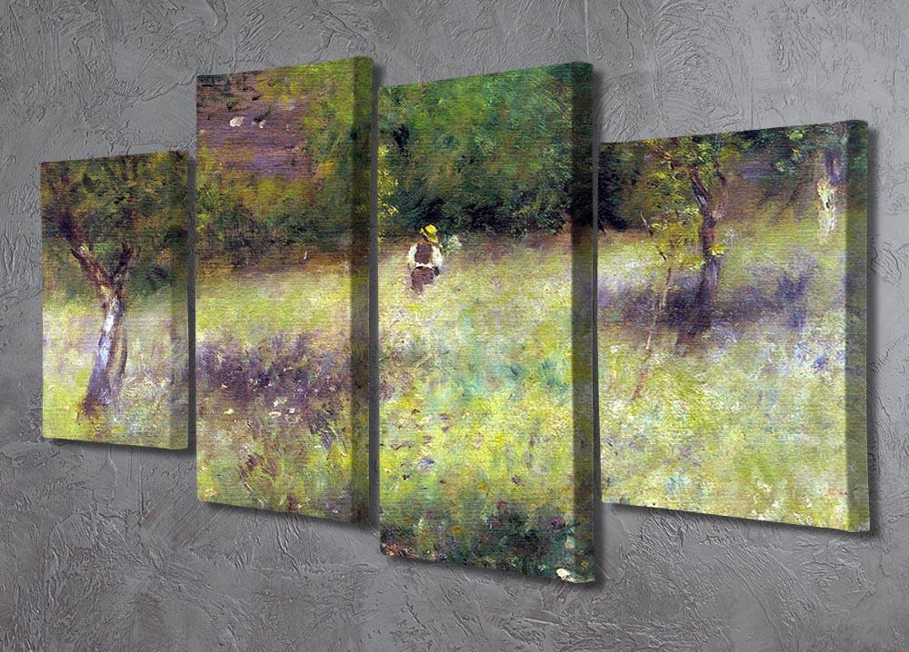 Frahling in Chatou by Renoir 4 Split Panel Canvas showcasing vibrant colors and intricate details across four panels.