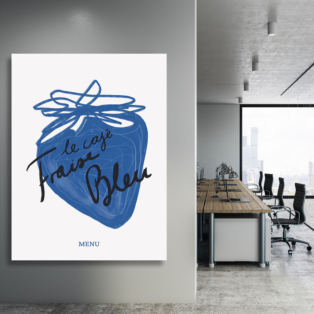 Fraise Canvas Print showcasing vibrant colors and modern design, perfect for home decor.