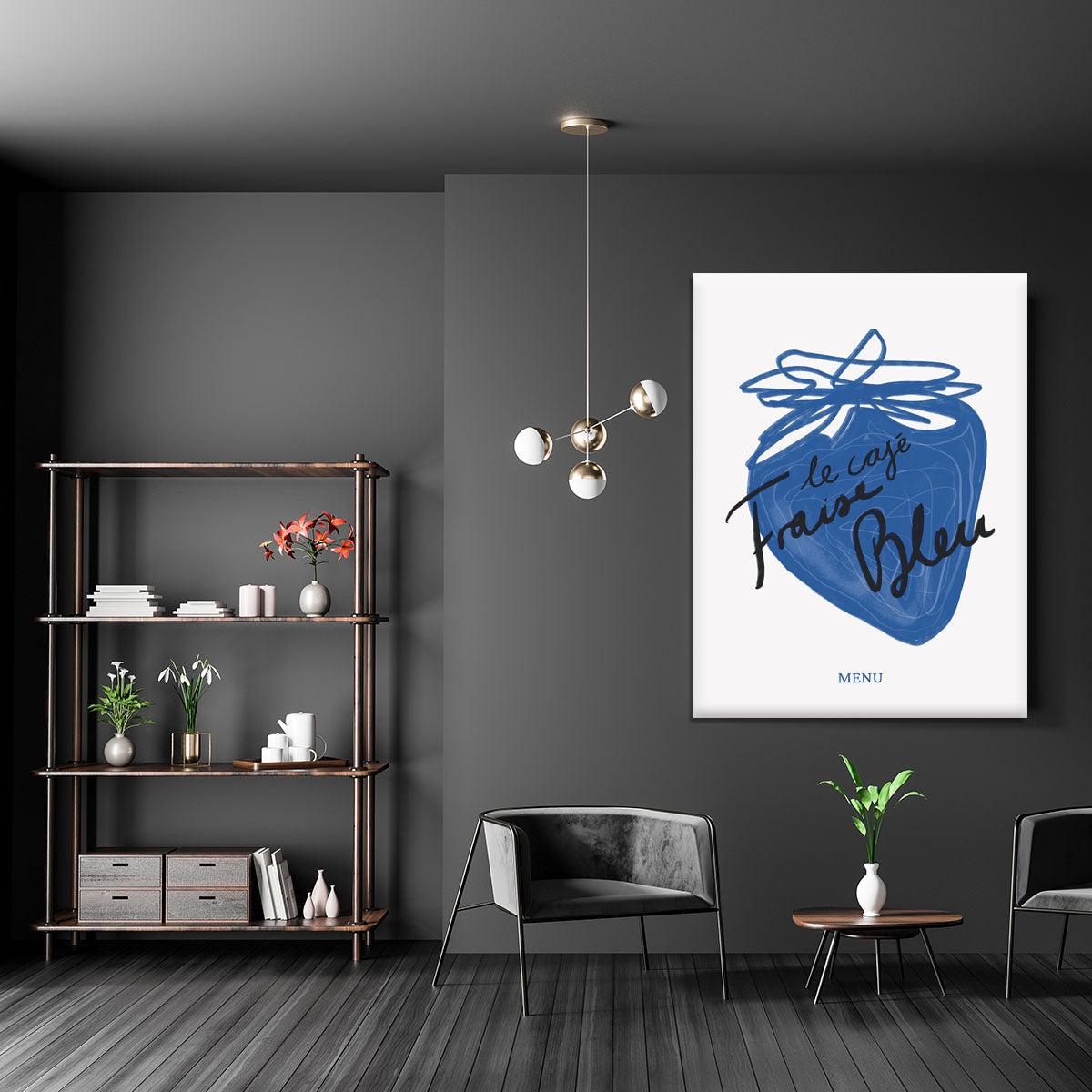 Fraise Canvas Print showcasing vibrant colors and modern design, perfect for home decor.