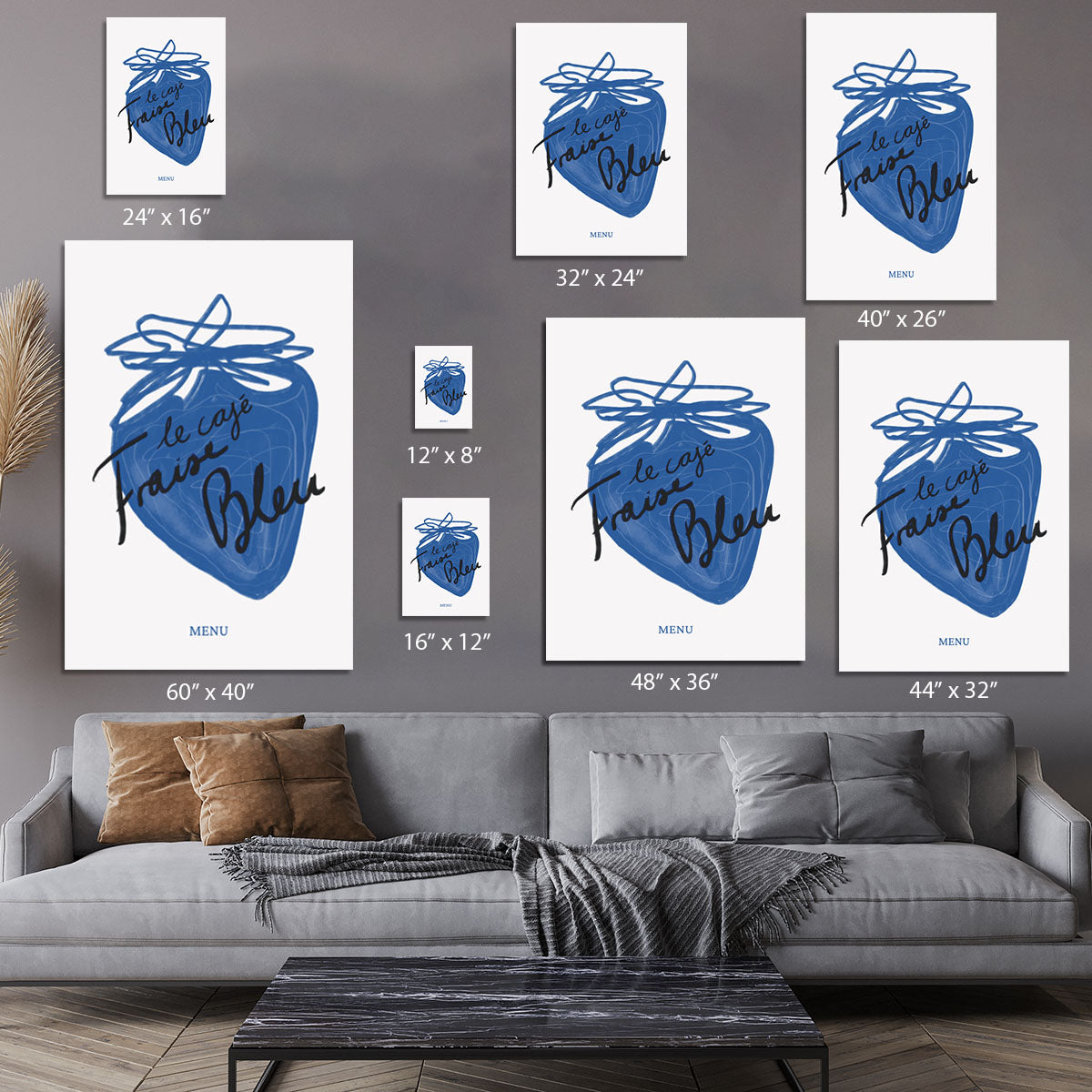 Fraise Canvas Print showcasing vibrant colors and modern design, perfect for home decor.