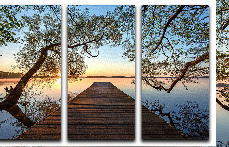 A beautifully framed 3-panel canvas print showcasing vibrant artwork, perfect for home decor.