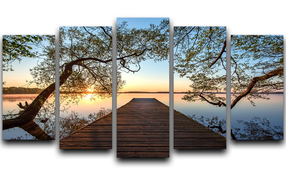 Framed 5 Split Panel Canvas artwork showcasing a cohesive image across five panels, adding depth and dimension to any room.