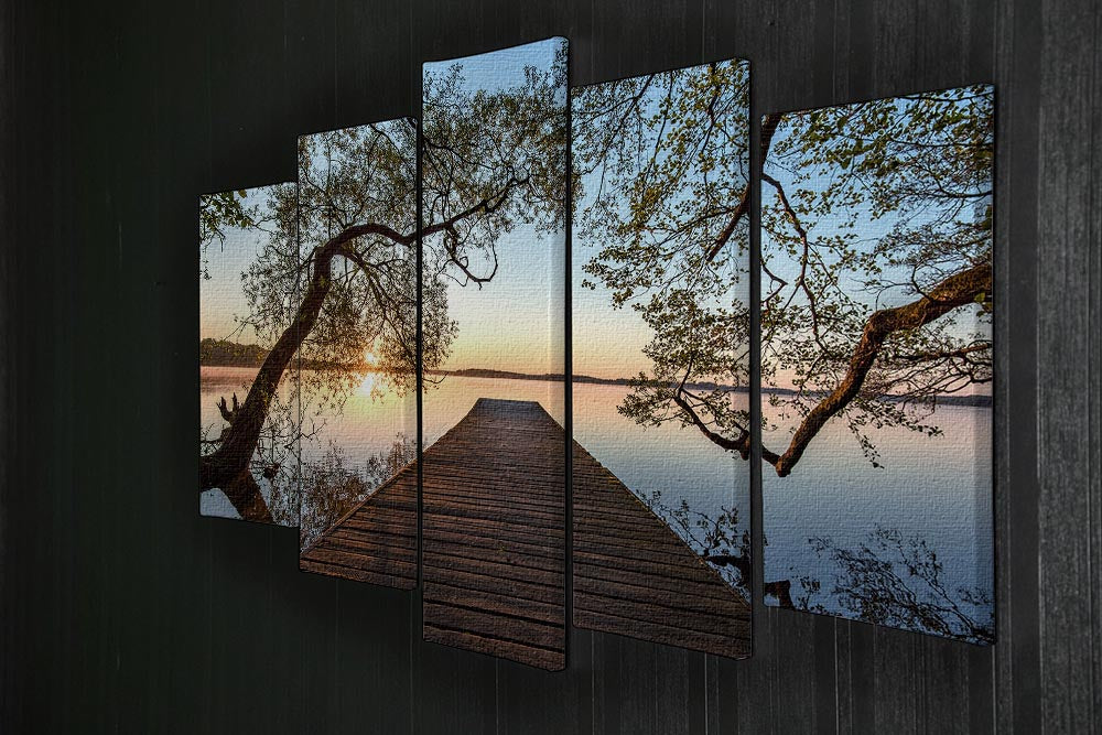 Framed 5 Split Panel Canvas artwork showcasing a cohesive image across five panels, adding depth and dimension to any room.